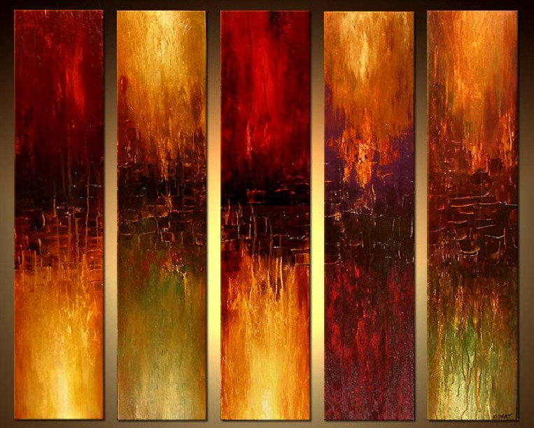 Abstract 5 panel painting anysize 50% off - 5 panel painting for sale